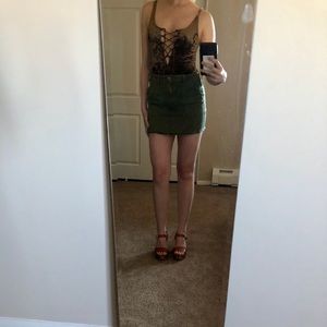 Crushed brown velvet bodysuit